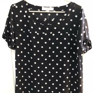 NWT XS LOFT BLOUSE - Black and White